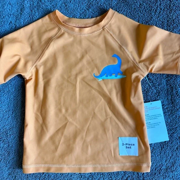 Old Navy Toddler Rashguard Swim Shirt and Trunks - 2T - Picture 4 of 5